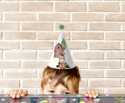 Farm Birthday Party Hats | Barnyard Themed Party Decorations - 11A