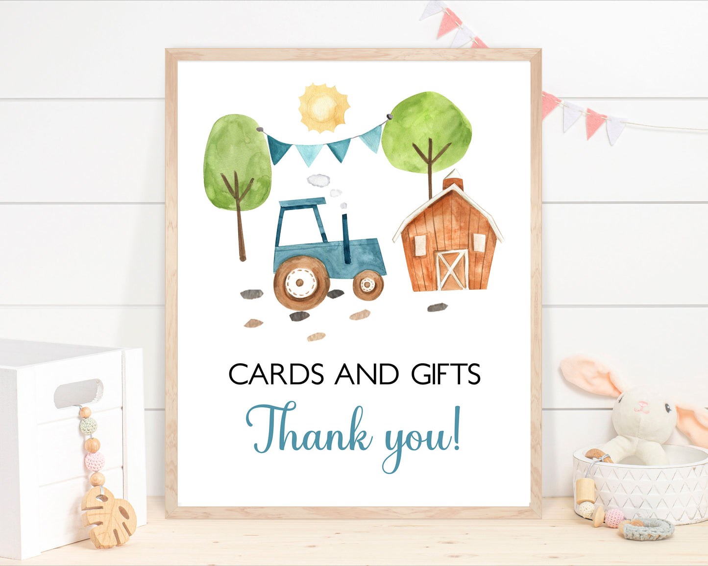 Tractor Cards and Gifts table Sign | Farm Party Decorations - 11F