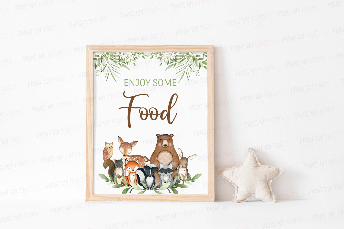 Woodland Food Sign | Forest Animals Party Decorations - 47J0