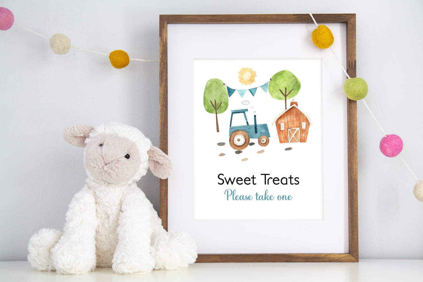 Tractor Sweet Treats table Sign | Farm Party Decorations - 11F