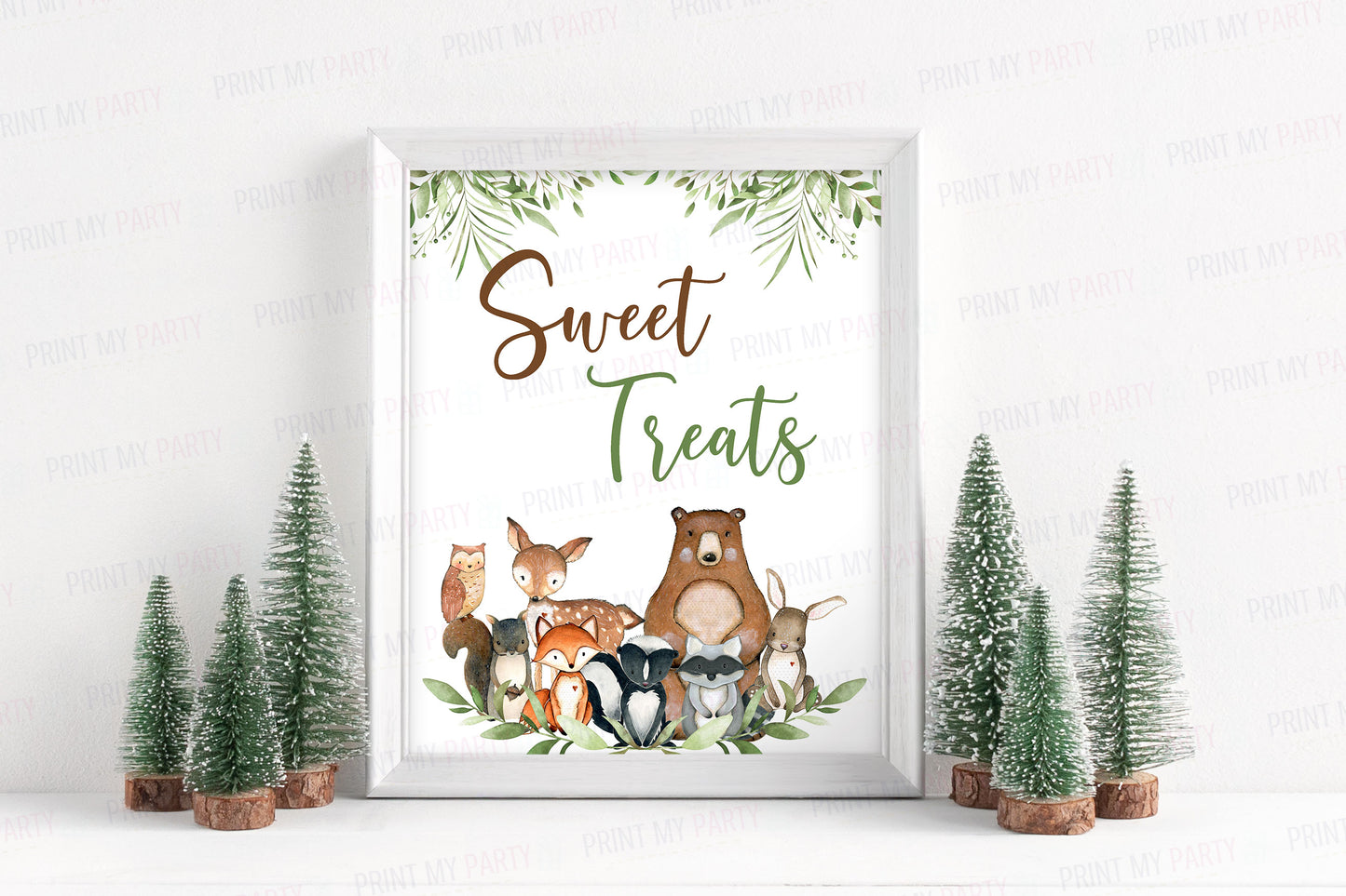 Woodland Sweet Treats Sign | Forest Animals Party Decorations - 47J0