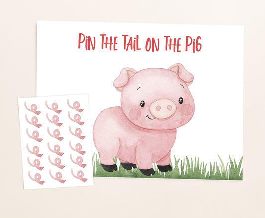 Pin The Tail On The Pig | Farm Birthday Party Game - 11A