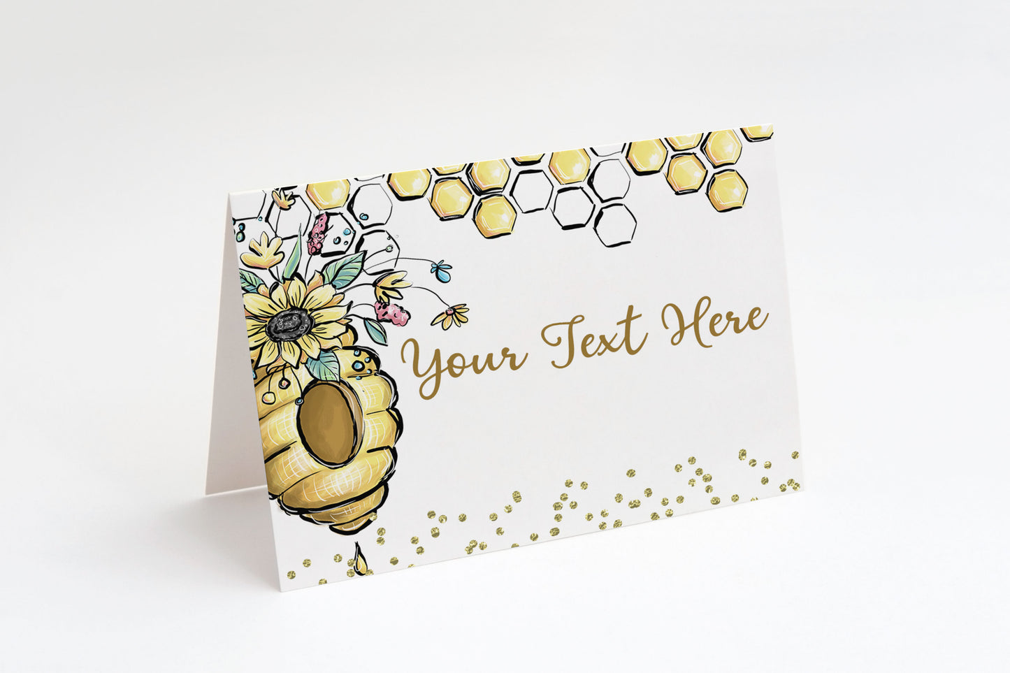 Editable Bee Place Cards | Honeycomb Theme Party Food Label Printable - 61A