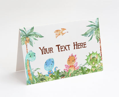 Dinosaur Place Cards | Editable Dinosaur Table Decor - 08A