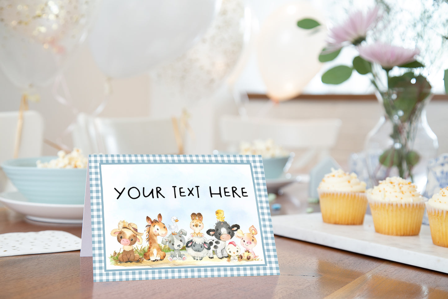 EDITABLE Farm Place Cards | Farm Theme Party Food Label Printable - 11C2