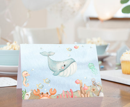 Editable Under The Sea Place Cards | Ocean Theme Party Decorations - 44A
