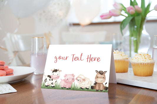 Farm Place Cards | Barnyard Bash Table Decorations - 11A