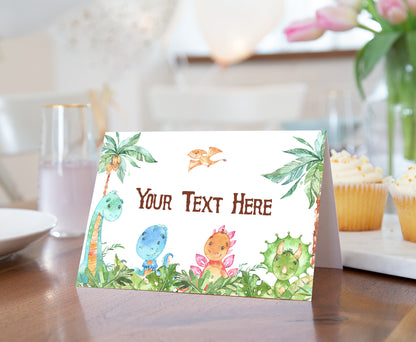 Dinosaur Place Cards | Editable Dinosaur Table Decor - 08A