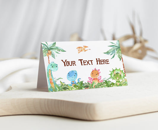 Dinosaur Place Cards | Editable Dinosaur Table Decor - 08A