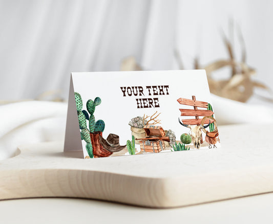 EDITABLE Rodeo Place Cards |  Cowboy Party Food Labels - 34A