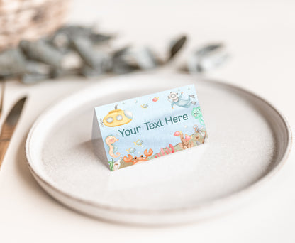 Editable Under The Sea Place Cards | Ocean Theme Party Decorations - 44A