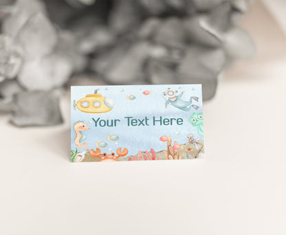 Editable Under The Sea Place Cards | Ocean Theme Party Decorations - 44A