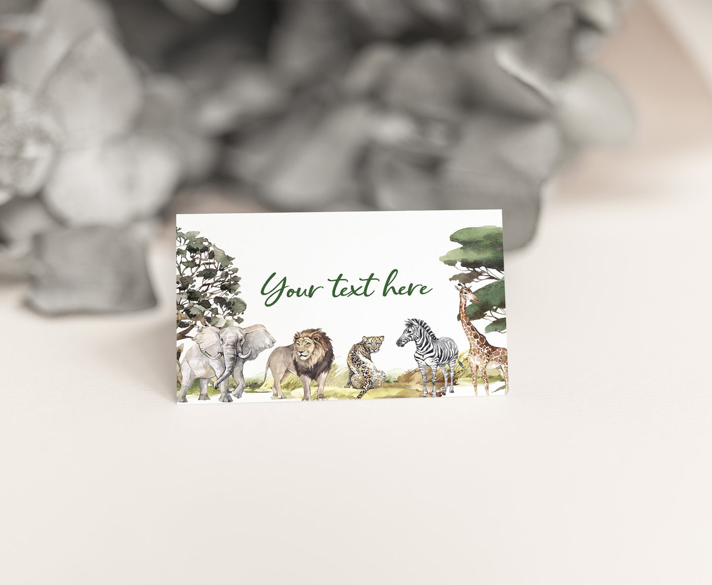 EDITABLE Safari Animals Place Cards |  Jungle Party Food Labels - 35I