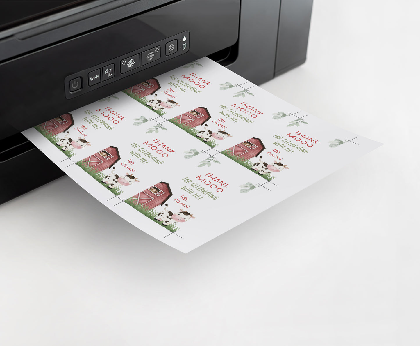Cow Thank You Tags | Farm Birthday Party Printable - 11A