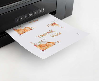 Floral Pumpkin Thank You Card |  Fall Thank you note- 30