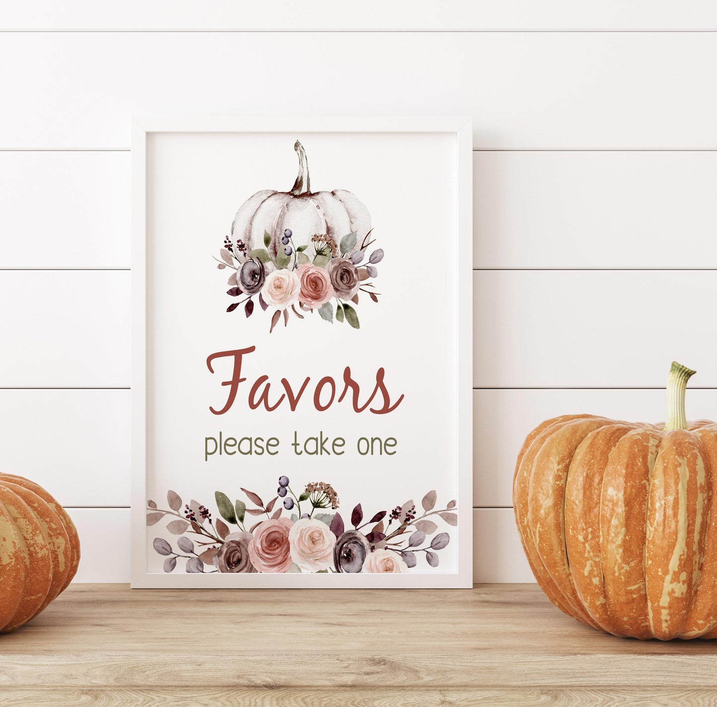 Fall Favors Sign | Pumpkin Themed Party Table Decorations - 30I