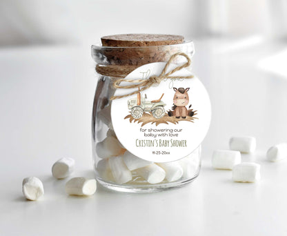 Editable Farm Baby Shower Thank you 2"x2"  Tag | Farm Gift Tag - 11E