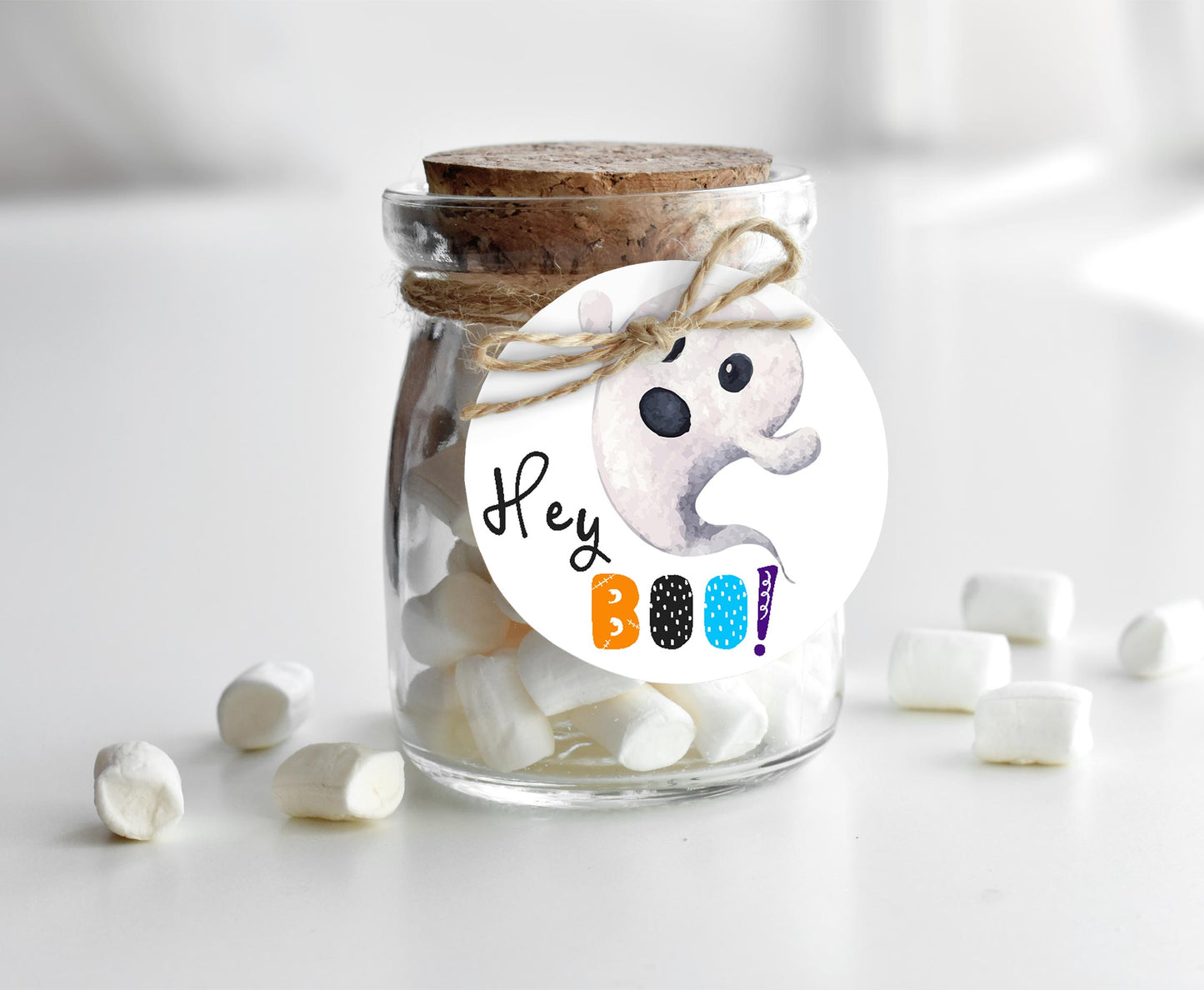 Hey Boo Tags 2"x2" | Halloween Favor Tags - 115
