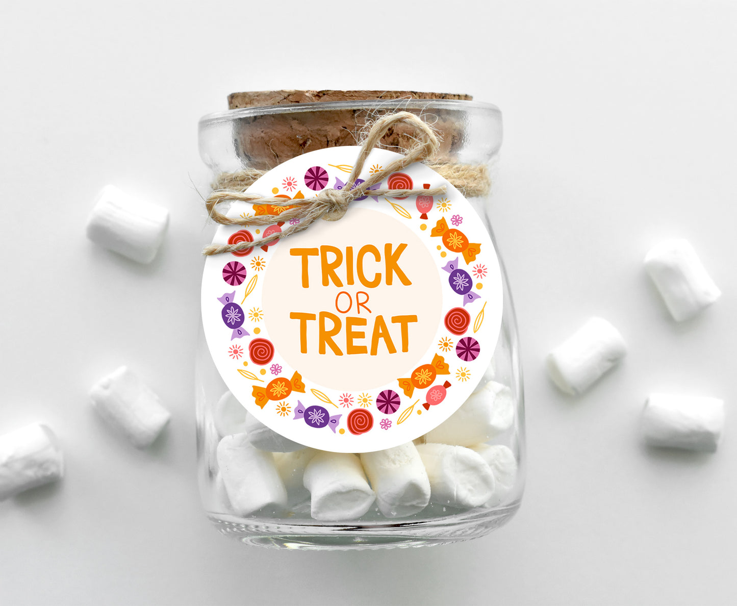 Trick or Treat Tags 2"x2" | Halloween Themed Party Decorations - 115