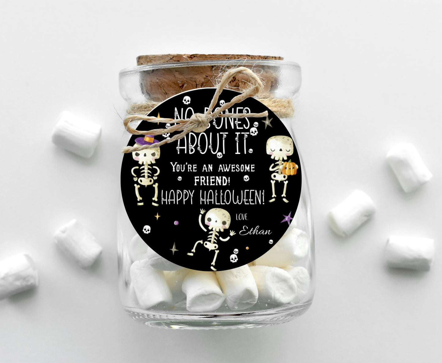 No Bones About it 2x2 Tags | Editable Halloween Gift Tags - 115
