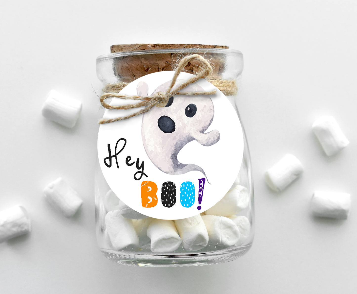 Hey Boo Tags 2"x2" | Halloween Favor Tags - 115