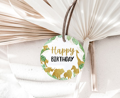 Safari Young wild & three Cupcake Toppers | Jungle Themed Birthday Cupcake Picks - 35K
