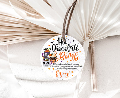 Hot Chocolate Bomb Tags 2"x2" | Halloween Favor Tags - 115