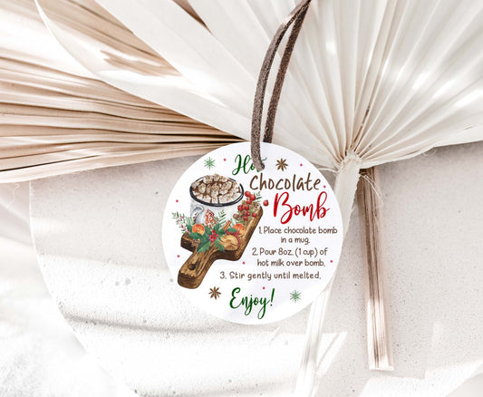 Hot Chocolate Bomb Tags 2"x2" | Christmas Gift Tags - 112