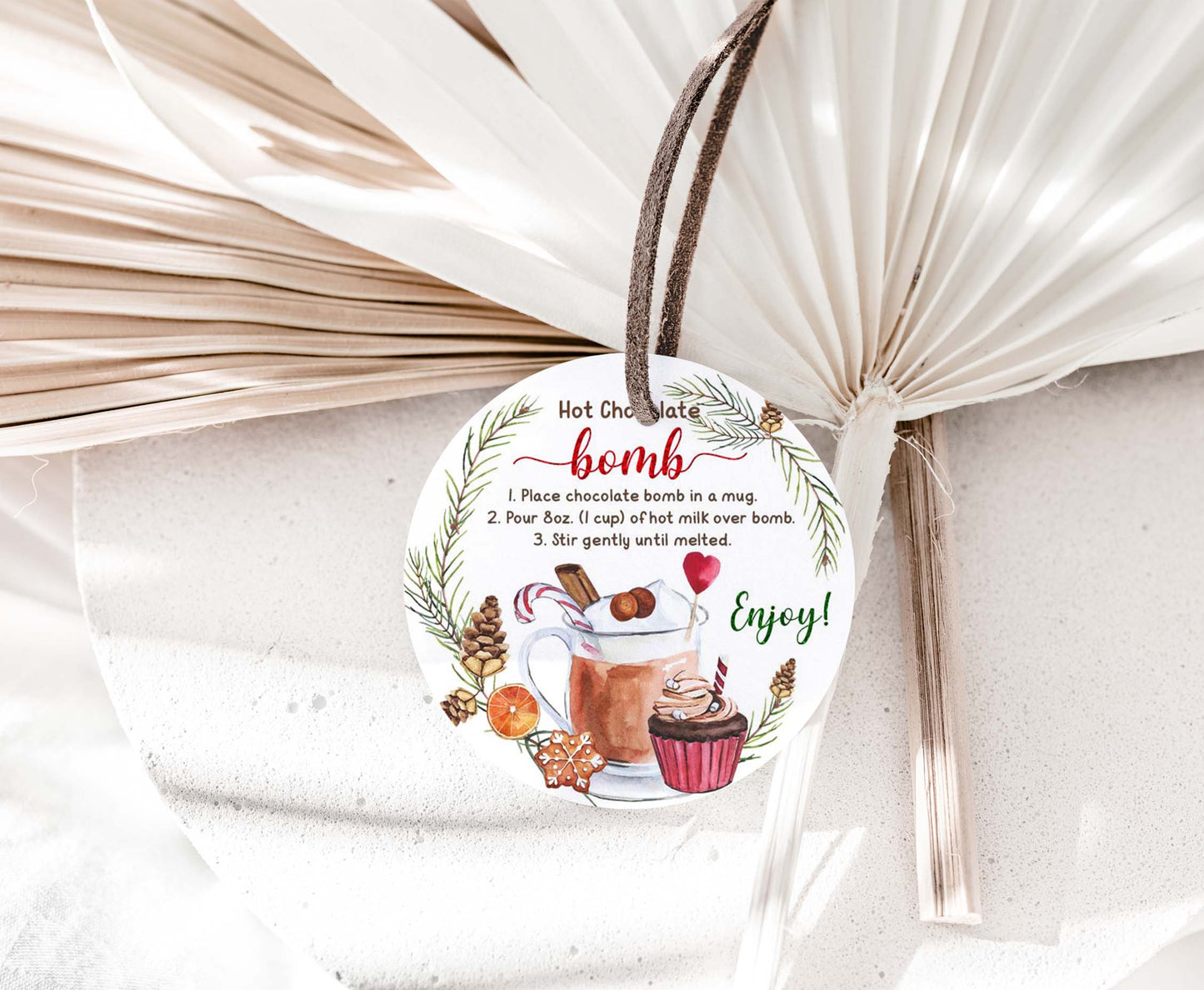 Hot Chocolate Bomb Tags 2"x2" | Christmas Gift Tags - 112