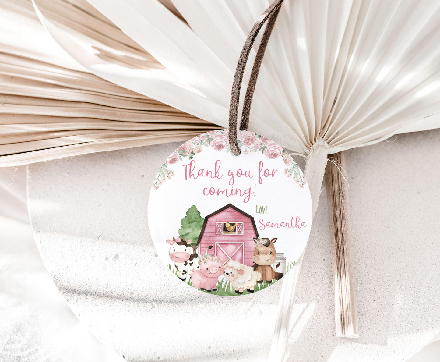 Farm Thank you 2"x2"  Tag | Editable Floral farm Gift Tag - 11A