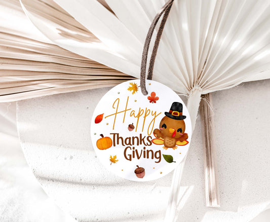 Happy Thaksgiving Tags 2"x2" | Fall Square Favor Tags - 118