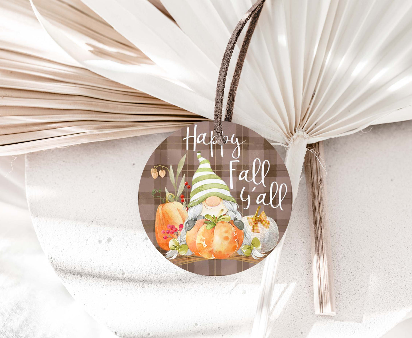 Gnome Happy Fall y´all Tags 2"x2" | Fall Gift Tags- 30