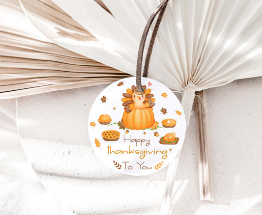 Happy Thanksgiving for you Tags 2"x2" | Fall Square Favor Tags - 118
