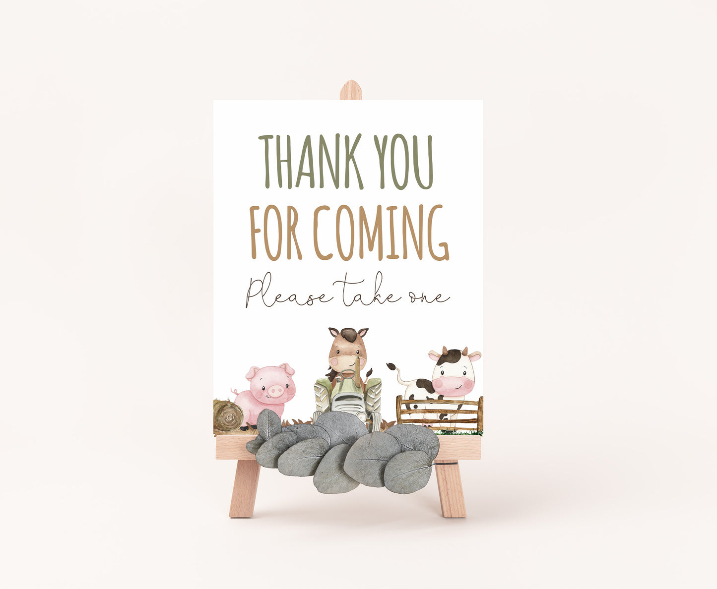 Thank you for coming Sign Printable | Farm Party Table Decoration - 11E