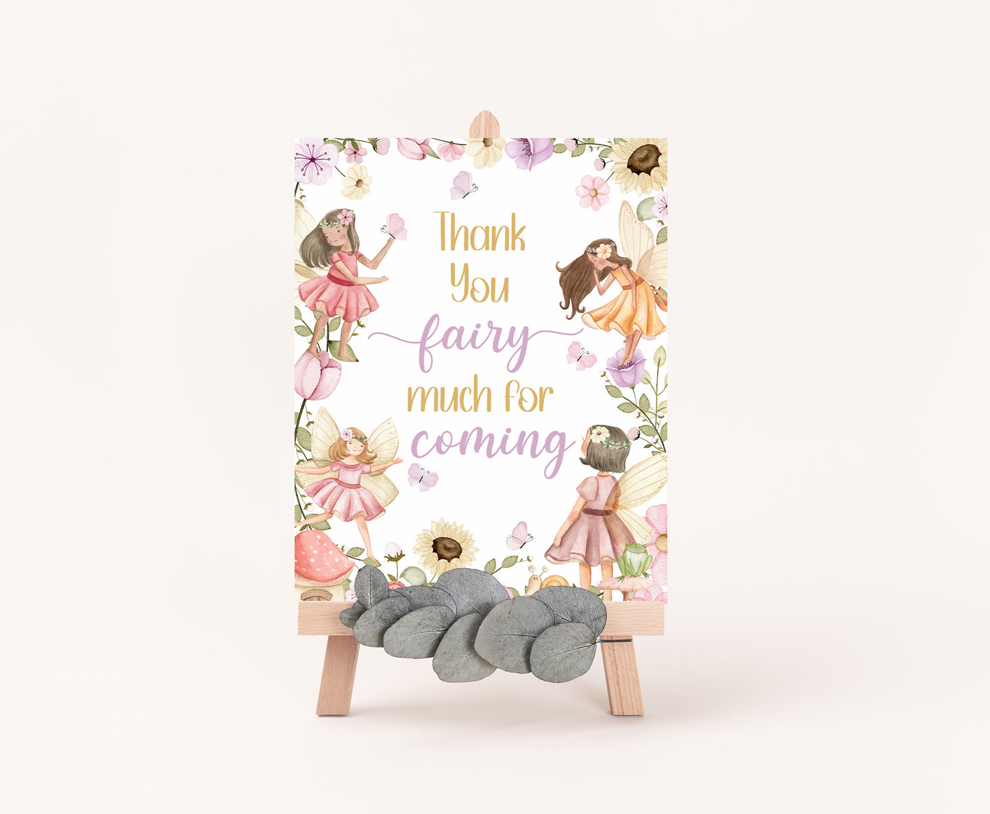 Fairy Thank You for coming Sign | Fairy Themed Party Table Decorations - 10A