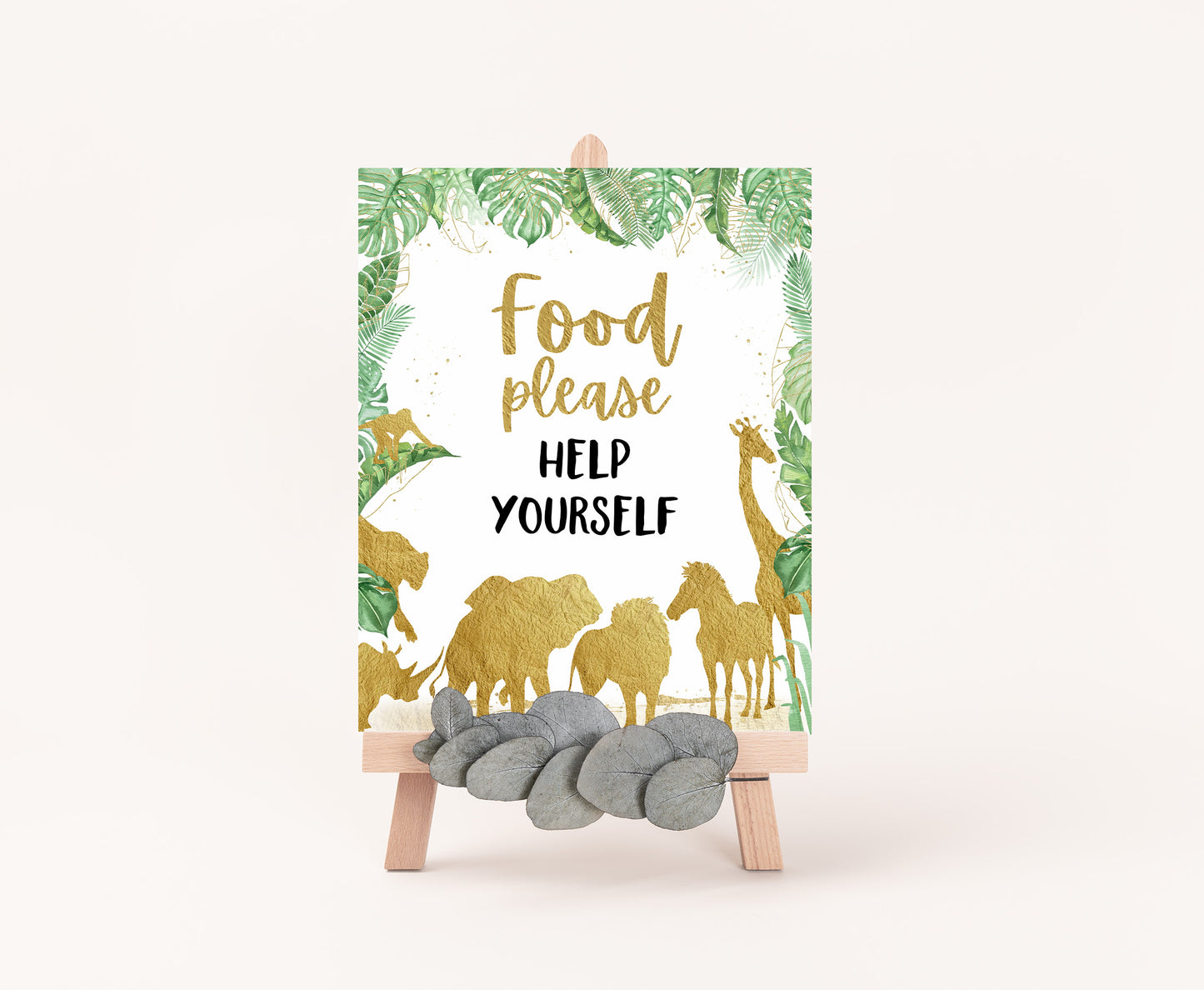 Safari Food please help youself Sign | Jungle Themed Party Table Decorations - 35K