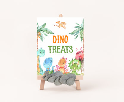 Dino Treats Sign | Dinosaur Themed Party Table Decorations - 08A
