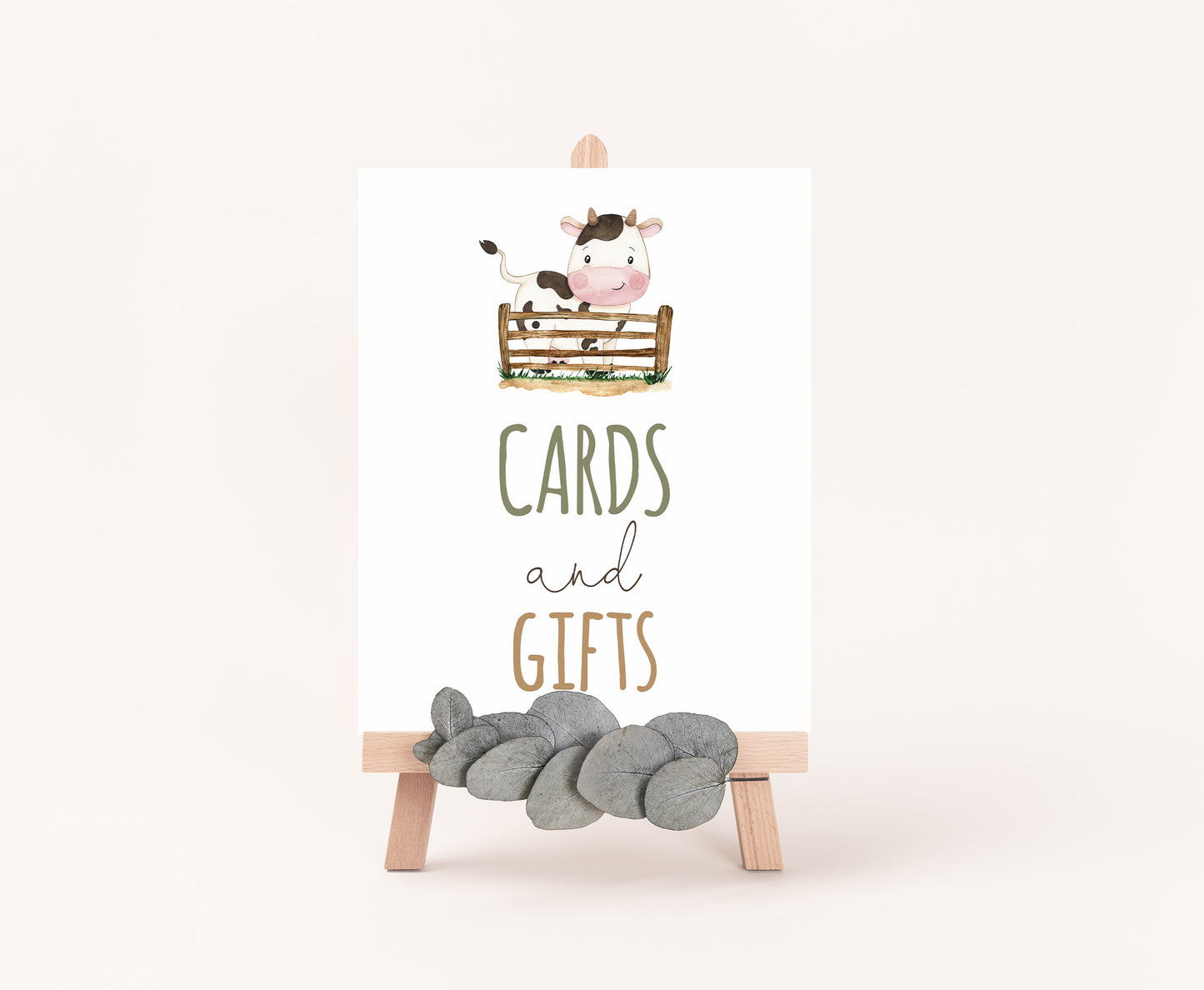 Cards and gifts Sign Printable | Farm Party Table Decoration - 11E