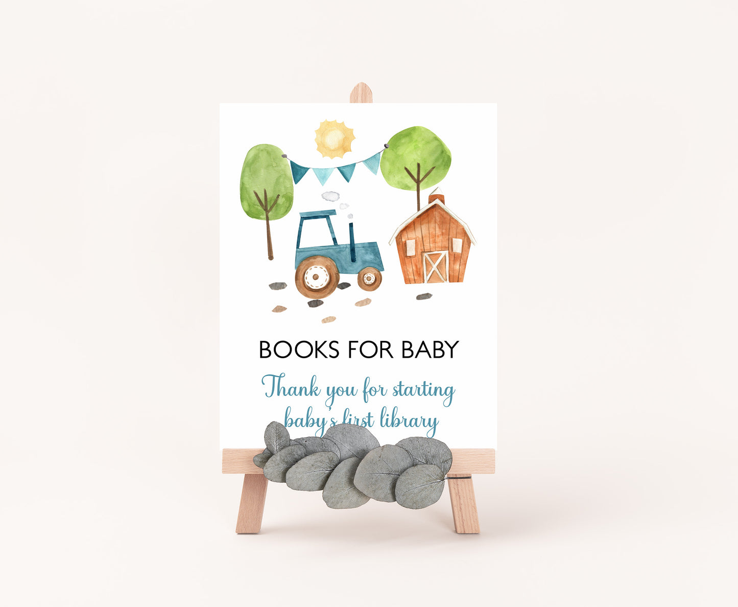 Tractor Books for baby table Sign | Farm Party Decorations - 11F