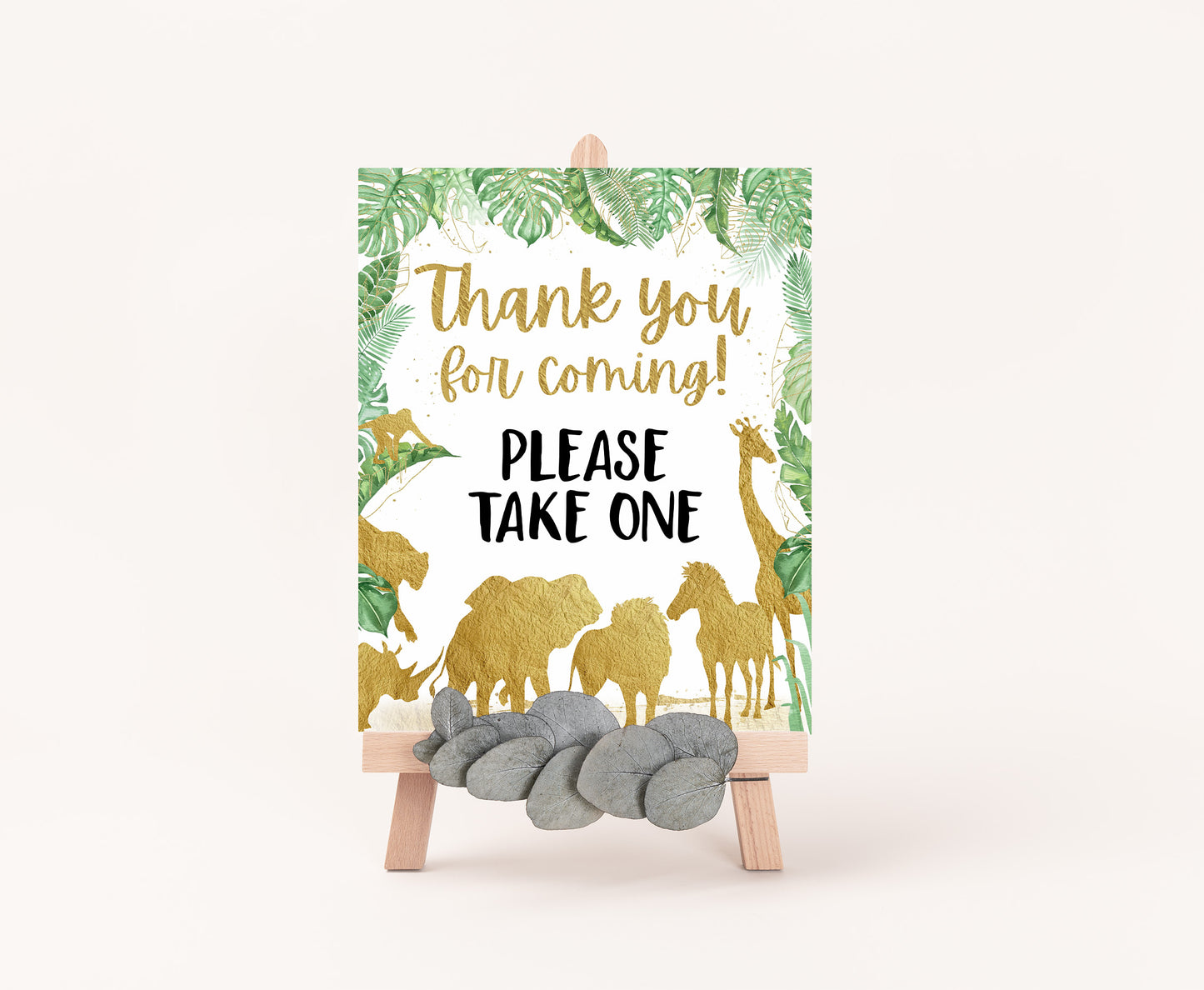 Safari Thank you for coming Sign | Jungle Themed Party Table Decorations - 35K