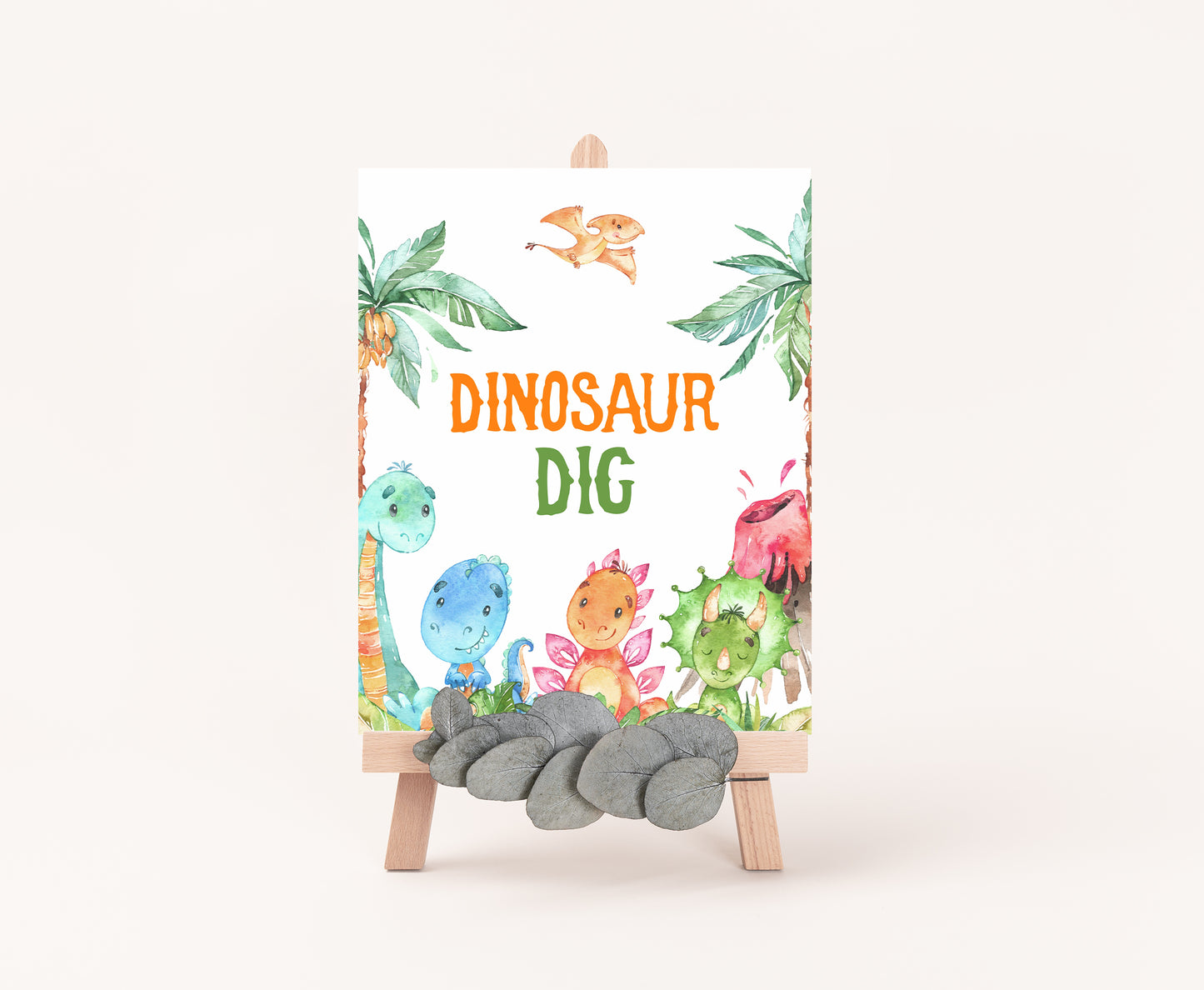 Dinosaur Dig Sign | Dinosaur Themed Party Table Decorations - 08A