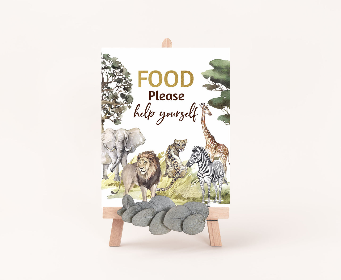 Safari Food Sign | Jungle Themed Party Table Decorations - 35I