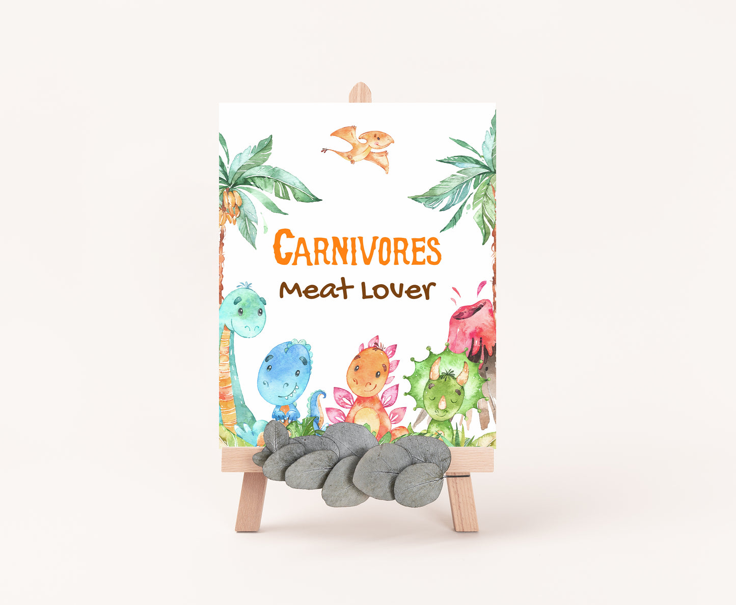 Dinosaurs Carnivores Sign | Dinosaur Themed Party Table Decorations - 08A