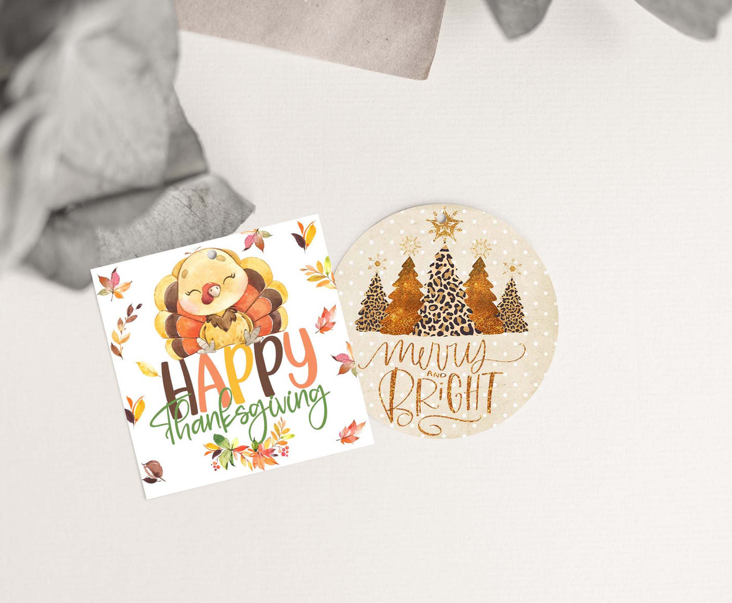 Happy Thanksgiving Tags 2"x2" | Fall Favor Tags - 118