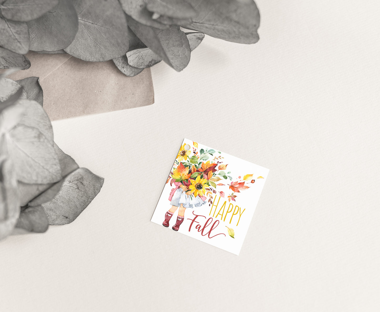 Happy Fall Square Tags | Fall Gift Tags - 30