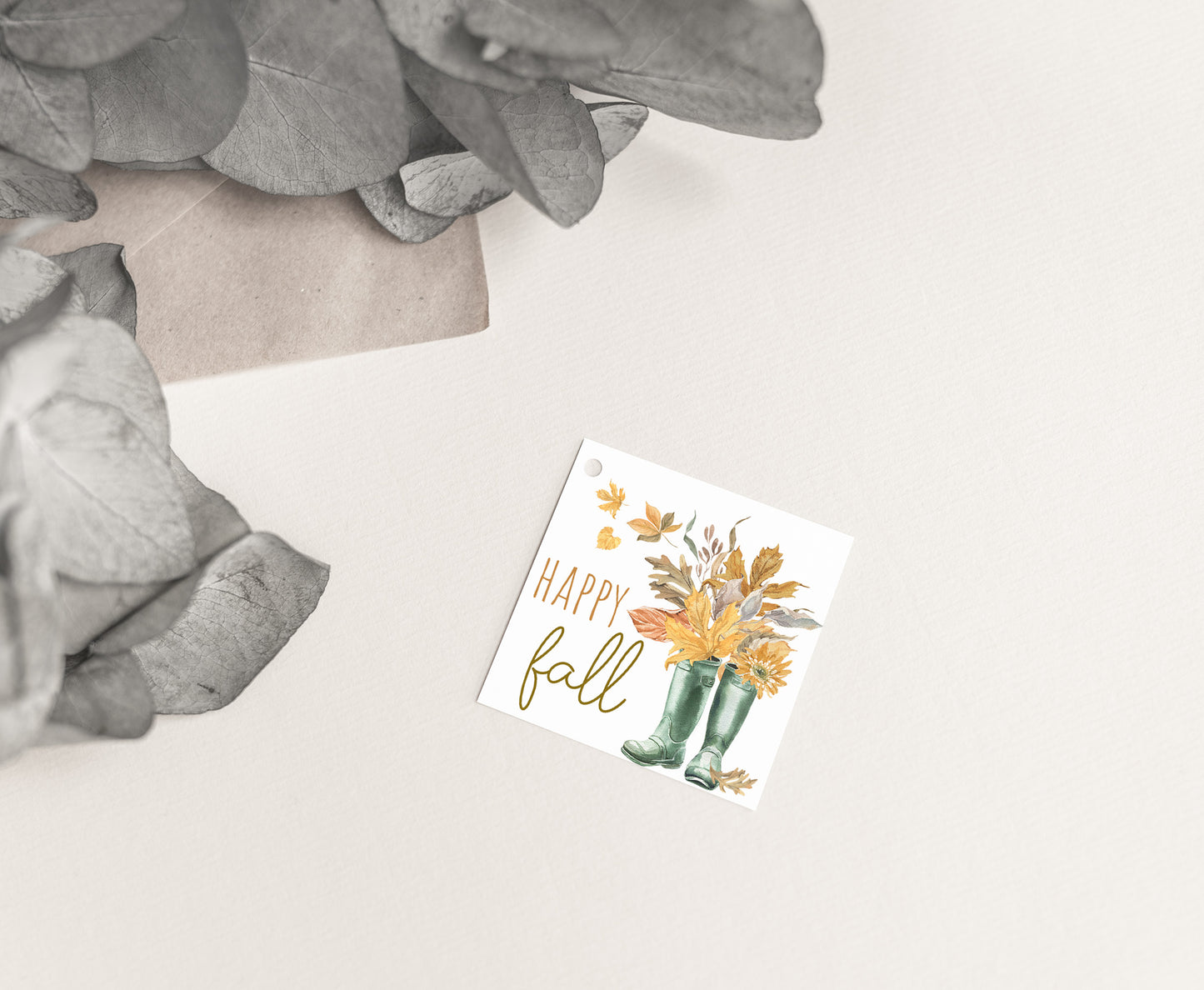 Happy Fall Tags 2"x2" | Autumn Themed Party Decorations - 30