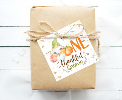 Gnome Thankful Tags 2"x2" | Thanksgiving Favor Tags- 118