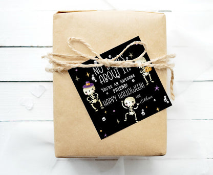 No Bones About it 2x2 Tags | Editable Halloween Gift Tags - 115