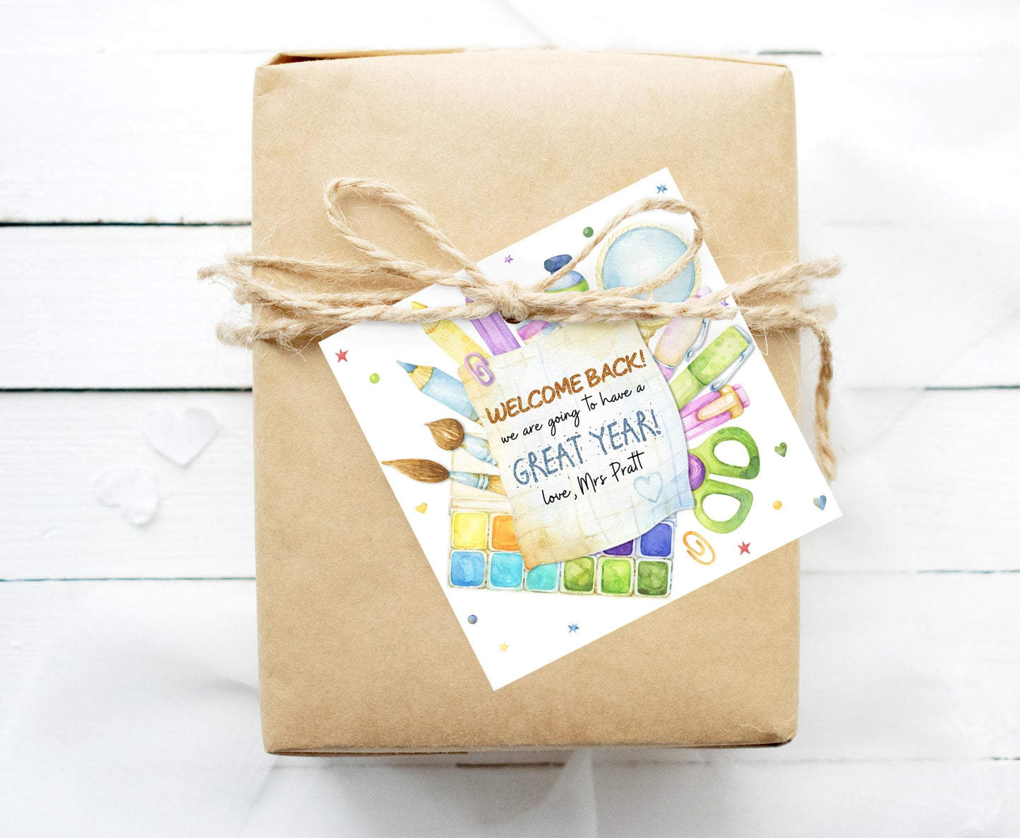 Editable Welcome Back Thank You Tags 2"x2" | Back to School square Tag - 58