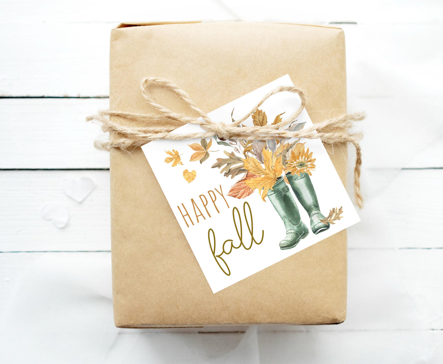 Happy Fall Tags 2"x2" | Autumn Themed Party Decorations - 30